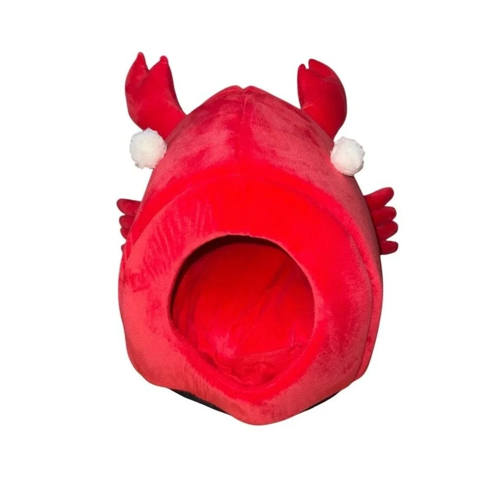 Novelty Crab Design Cat or Dog Bed Red Pet Bed heart to tail Mr crabs sponge bob